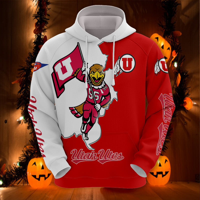 Utah Utes Hoodie With Swoop Mascot Print